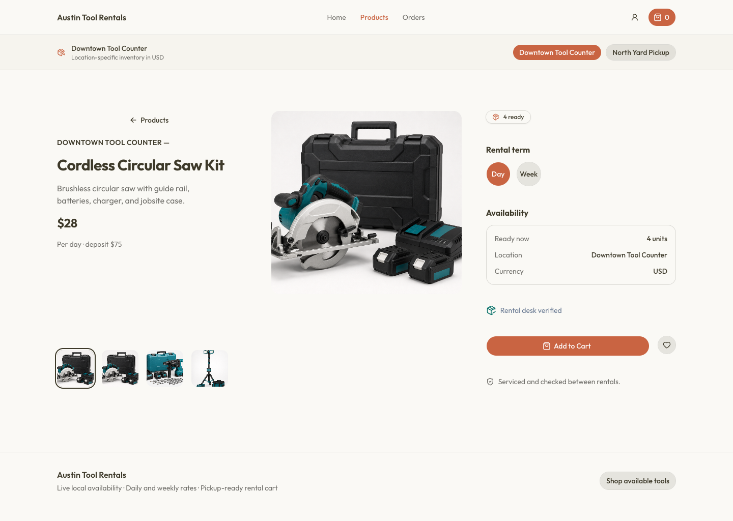 Storefront product detail